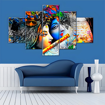 Radha Krishna Abstract Canvas